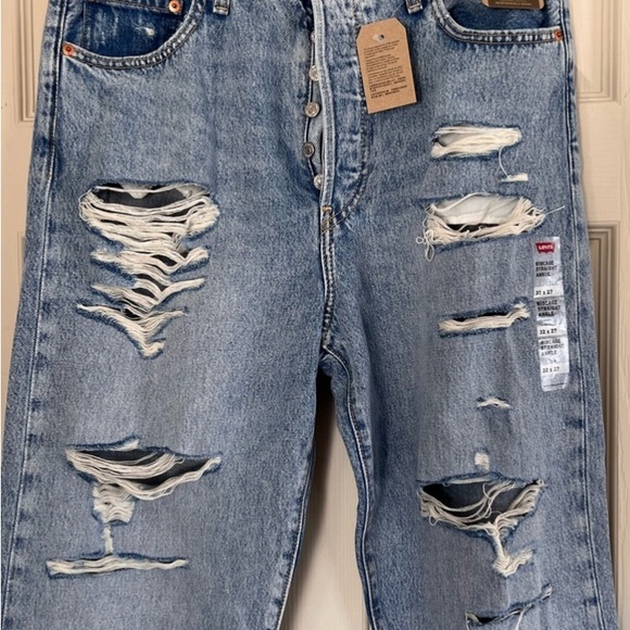 NWT Levi’s ribcage straight ankle new 32x27 distressed-Unique - Picture 6 of 8